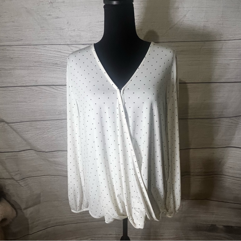 Banana Republic Polka Dot Wrap Blouse